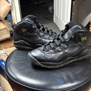 Black Jordon’s NYC Leather High-Top Men's Sneakers